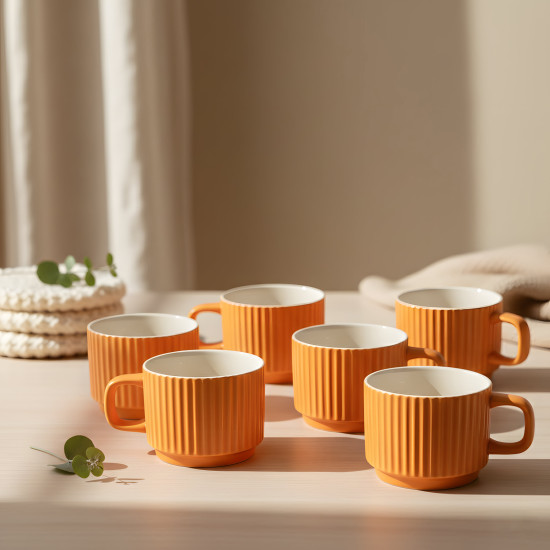 Porcelain Mug Set - 6 Pcs